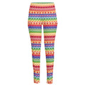 Colorful Aztec Tribal Pattern Print High-Waisted Pocket Leggings