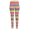 Colorful Aztec Tribal Pattern Print High-Waisted Pocket Leggings