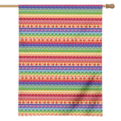 Colorful Aztec Tribal Pattern Print House Flag