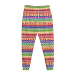 Colorful Aztec Tribal Pattern Print Jogger Pants