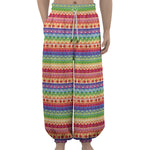 Colorful Aztec Tribal Pattern Print Lantern Pants