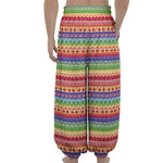 Colorful Aztec Tribal Pattern Print Lantern Pants