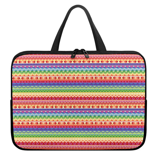 Colorful Aztec Tribal Pattern Print Laptop Sleeve With Handle
