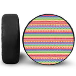 Colorful Aztec Tribal Pattern Print Leather Spare Tire Cover