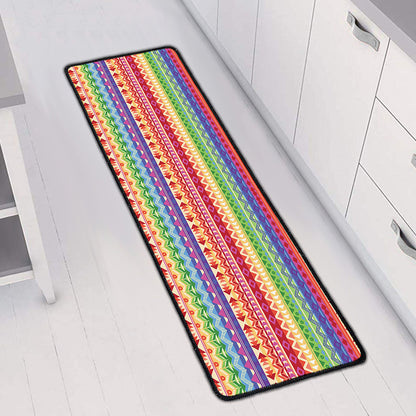 Colorful Aztec Tribal Pattern Print Long Kitchen Mat