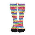 Colorful Aztec Tribal Pattern Print Long Socks