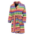 Colorful Aztec Tribal Pattern Print Men's Bathrobe