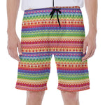 Colorful Aztec Tribal Pattern Print Men's Beach Shorts