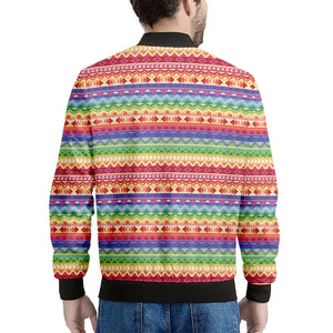 Colorful Aztec Tribal Pattern Print Men's Bomber Jacket