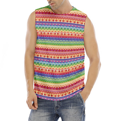 Colorful Aztec Tribal Pattern Print Men's Fitness Tank Top
