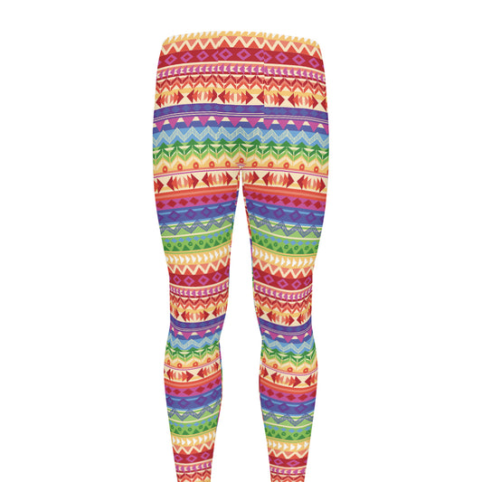 Colorful Aztec Tribal Pattern Print Men's leggings