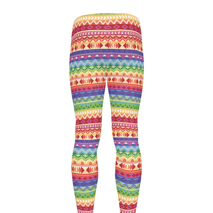 Colorful Aztec Tribal Pattern Print Men's leggings