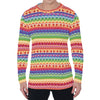 Colorful Aztec Tribal Pattern Print Men's Long Sleeve T-Shirt