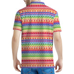 Colorful Aztec Tribal Pattern Print Men's Polo Shirt