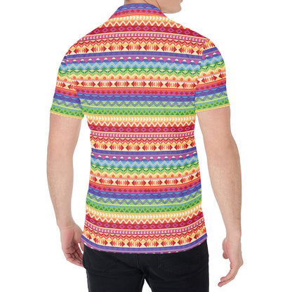 Colorful Aztec Tribal Pattern Print Men's Shirt