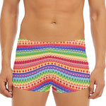 Colorful Aztec Tribal Pattern Print Men's Short Boxer Briefs