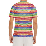 Colorful Aztec Tribal Pattern Print Men's Short Sleeve Rash Guard