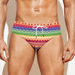 Colorful Aztec Tribal Pattern Print Men's Swim Briefs