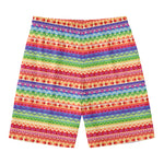 Colorful Aztec Tribal Pattern Print Men's Swim Trunks