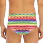Colorful Aztec Tribal Pattern Print Men's Triangle Swim Briefs