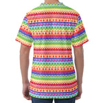 Colorful Aztec Tribal Pattern Print Men's Velvet T-Shirt