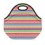 Colorful Aztec Tribal Pattern Print Neoprene Lunch Bag