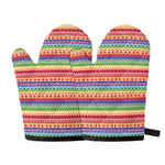 Colorful Aztec Tribal Pattern Print Oven Mitts