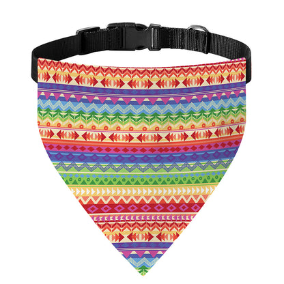 Colorful Aztec Tribal Pattern Print Over The Collar Dog Bandana