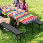 Colorful Aztec Tribal Pattern Print Picnic Table Cover