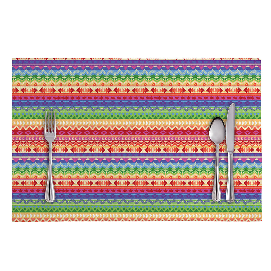 Colorful Aztec Tribal Pattern Print Placemat