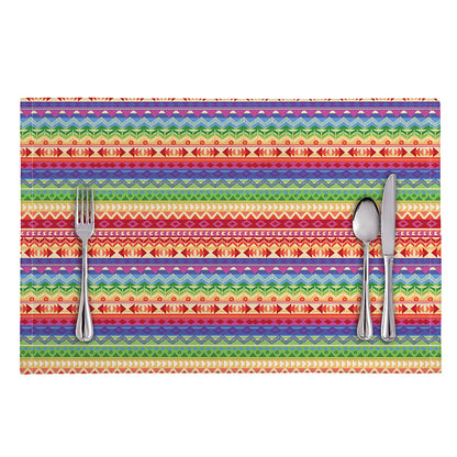 Colorful Aztec Tribal Pattern Print Placemat