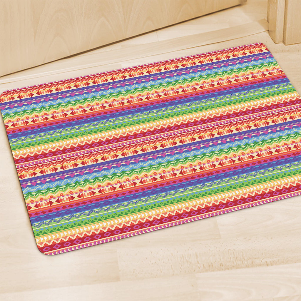Colorful Aztec Tribal Pattern Print Polyester Doormat