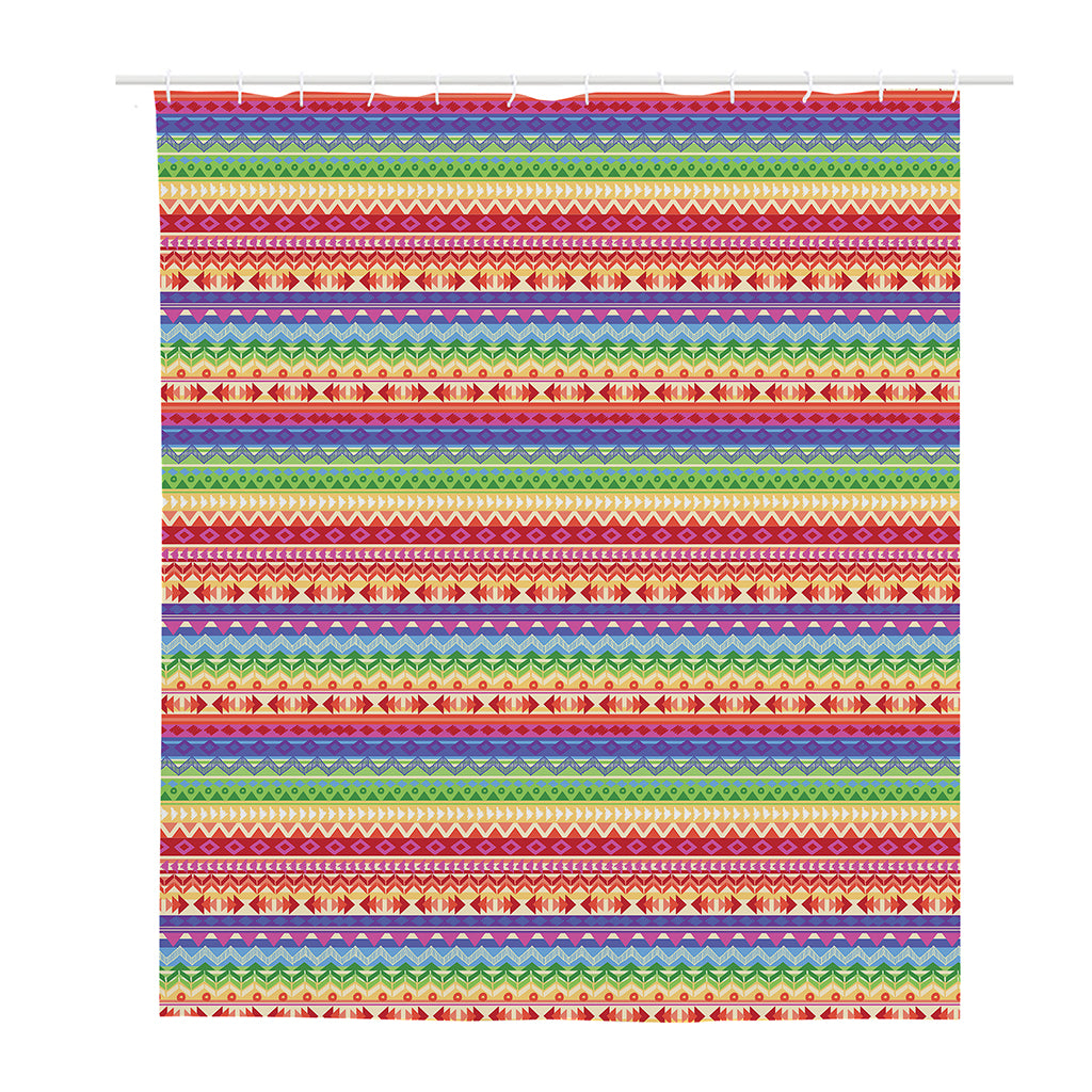 Colorful Aztec Tribal Pattern Print Polyester Shower Curtain