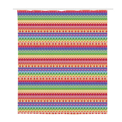 Colorful Aztec Tribal Pattern Print Polyester Shower Curtain