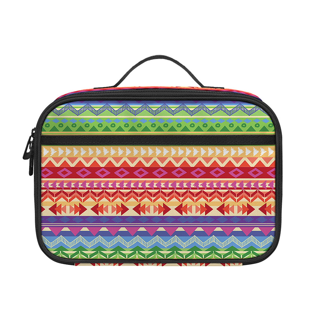 Colorful Aztec Tribal Pattern Print Portable Lunch Bag
