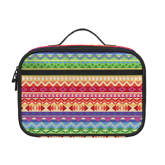 Colorful Aztec Tribal Pattern Print Portable Lunch Bag