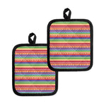 Colorful Aztec Tribal Pattern Print Pot Holders