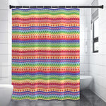 Colorful Aztec Tribal Pattern Print Premium Shower Curtain