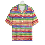 Colorful Aztec Tribal Pattern Print Rayon Hawaiian Shirt