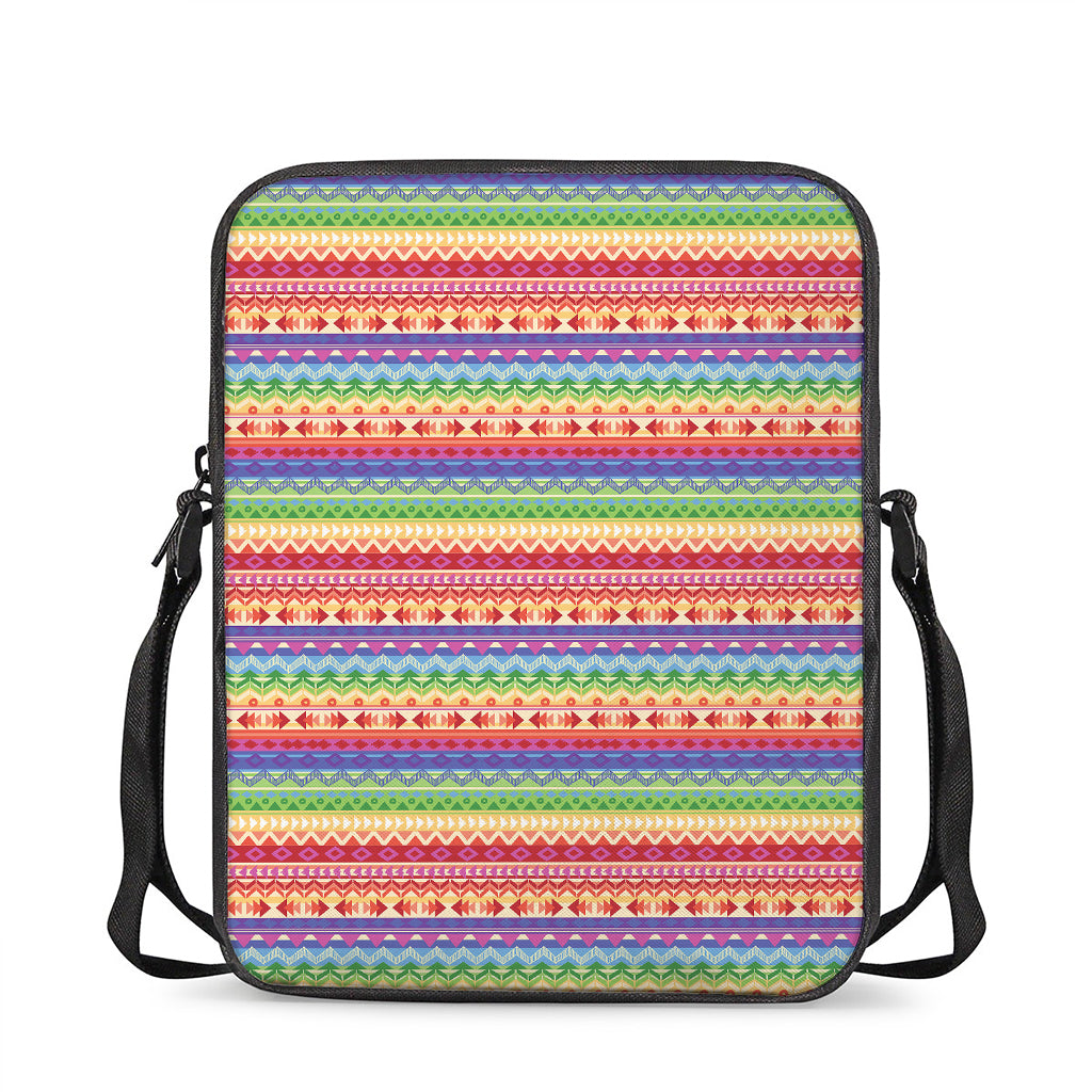 Colorful Aztec Tribal Pattern Print Rectangular Crossbody Bag