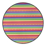 Colorful Aztec Tribal Pattern Print Round Floor Mat