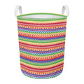 Colorful Aztec Tribal Pattern Print Round Laundry Basket