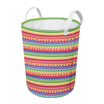 Colorful Aztec Tribal Pattern Print Round Laundry Basket