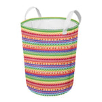 Colorful Aztec Tribal Pattern Print Round Laundry Basket