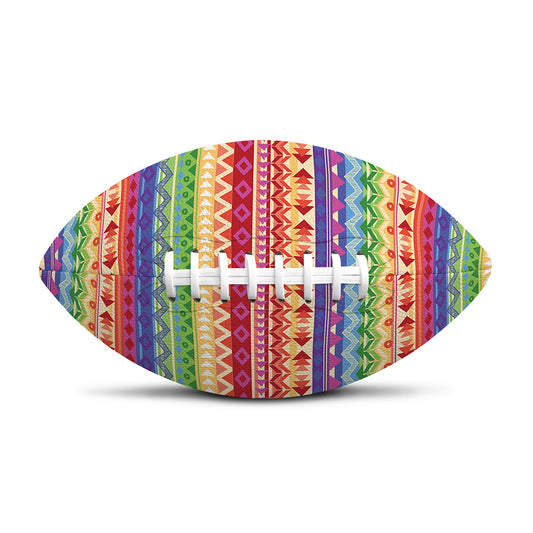 Colorful Aztec Tribal Pattern Print Rugby Ball