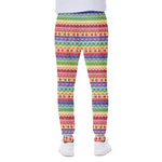 Colorful Aztec Tribal Pattern Print Scuba Joggers
