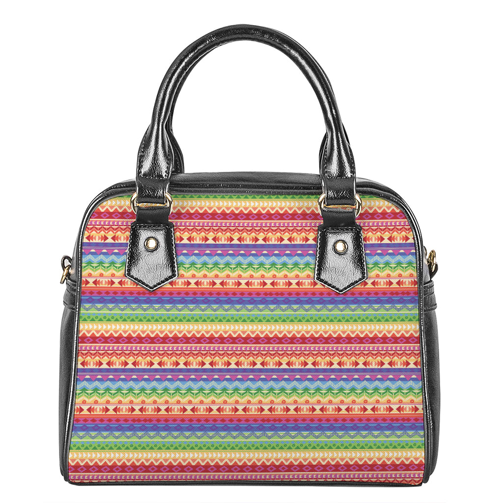 Colorful Aztec Tribal Pattern Print Shoulder Handbag