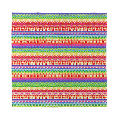 Colorful Aztec Tribal Pattern Print Silk Bandana