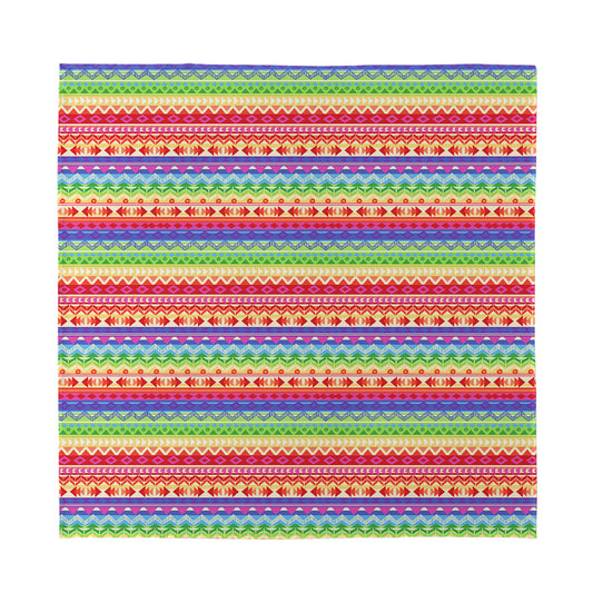 Colorful Aztec Tribal Pattern Print Silk Bandana