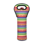 Colorful Aztec Tribal Pattern Print Single Neoprene Wine Tote